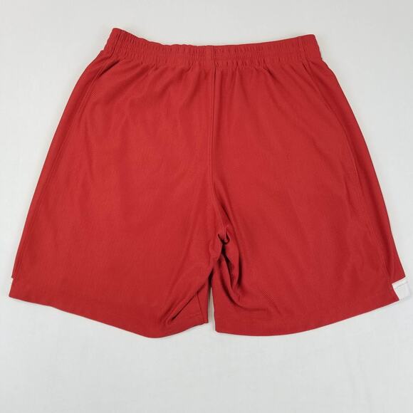 VTG Nike Basketball Shorts Mens Med Red Shiny Dazzle 9" Pockets Drawstring Y2K - Picture 2 of 12